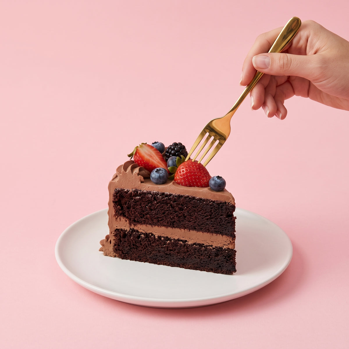 Rebanadas de pastel de chocolate